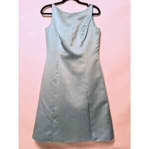 David's Bridal Turquoise Sleeveless Sheath Dress Knee Length Sz 8